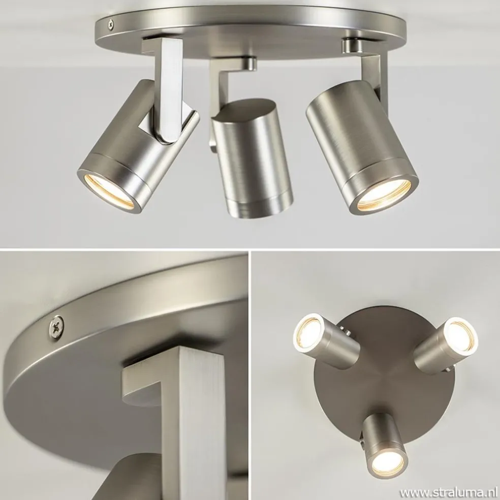 New Straluma Plafondspot Halo 3L rond rvs