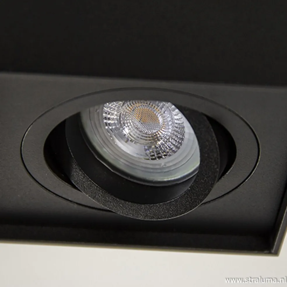 Cheap Straluma Plafondspot kubus zwart kantelbaar gu10