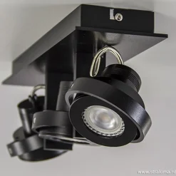 Discount Straluma Plafondspot 3L op balk zwart gu10 incl.