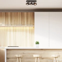 Discount Straluma Plafondspot 3L op balk zwart gu10 incl.