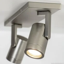 Shop Straluma Plafondspot 2-licht op balk nikkel gu10