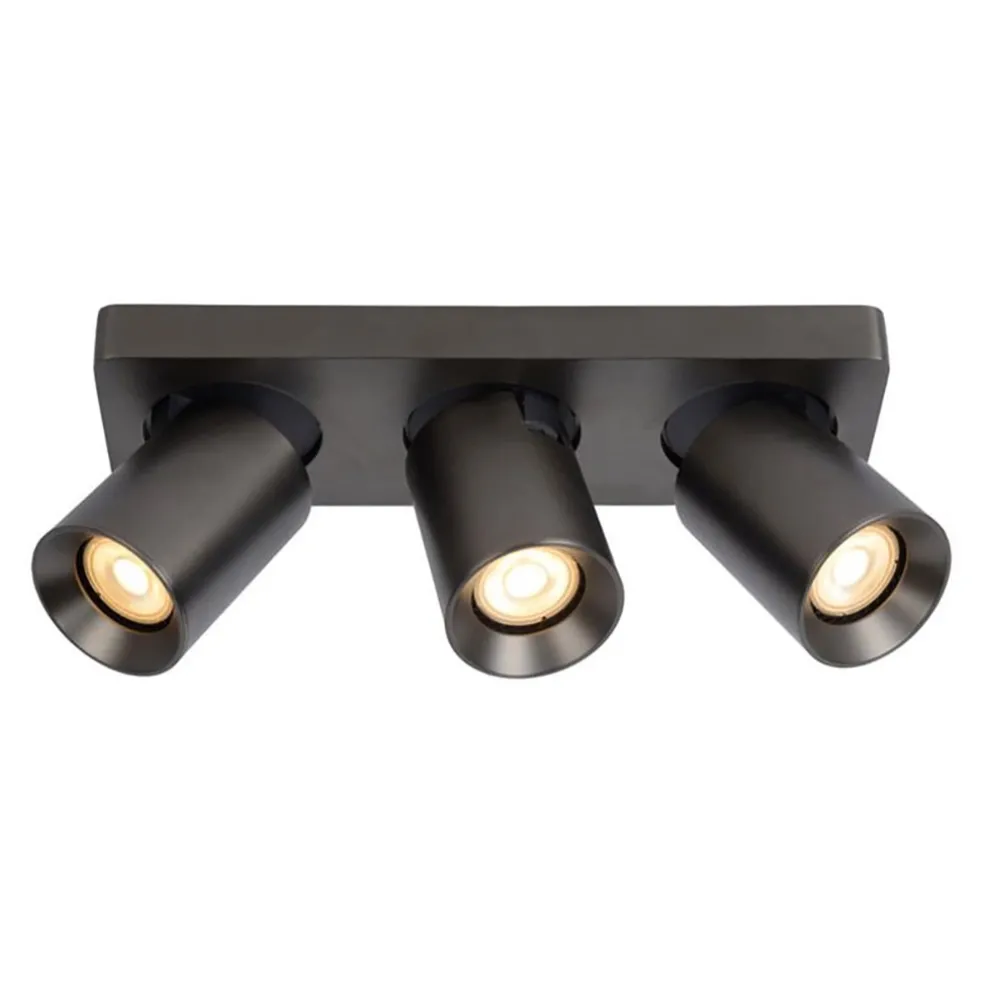 Outlet Straluma Plafondspot 3-lichts balk gunmetal gu10