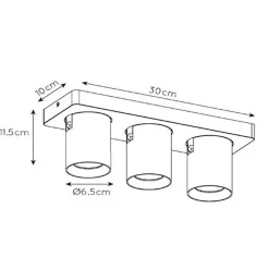 Outlet Straluma Plafondspot 3-lichts balk gunmetal gu10