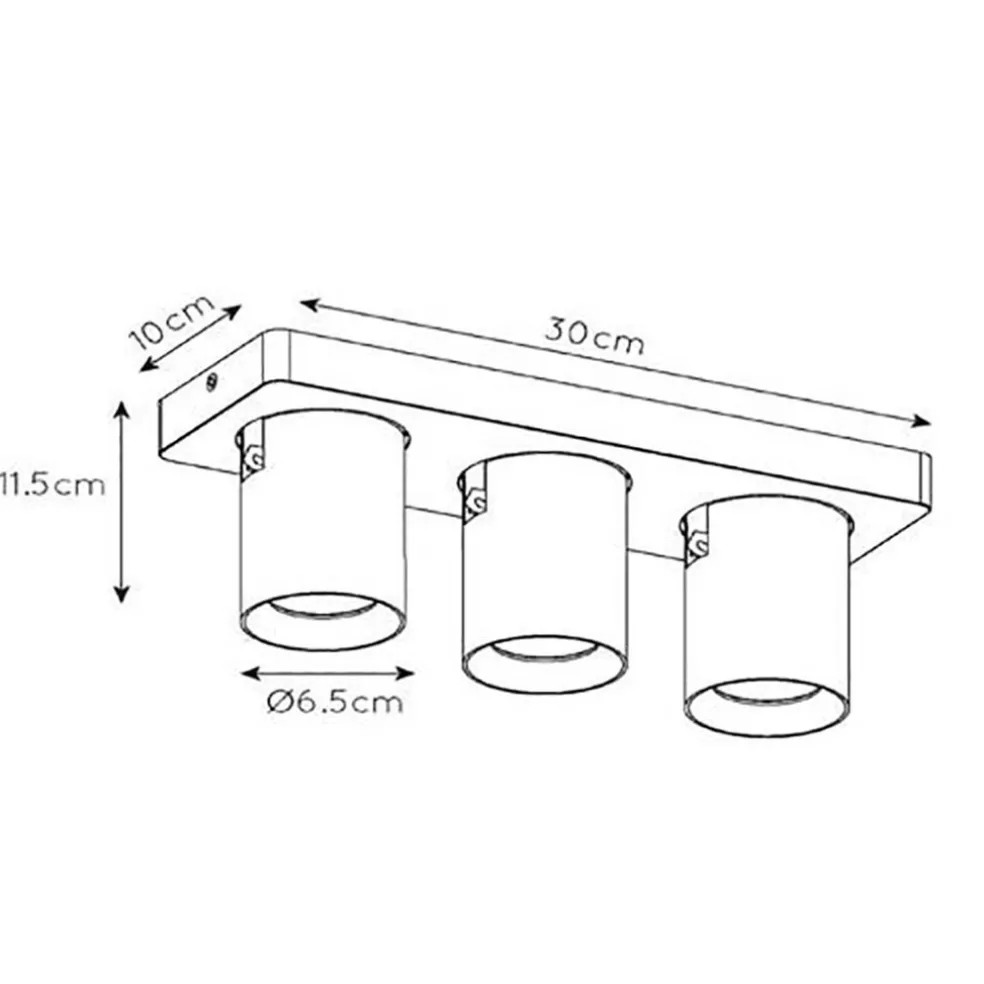 Outlet Straluma Plafondspot 3-lichts balk gunmetal gu10