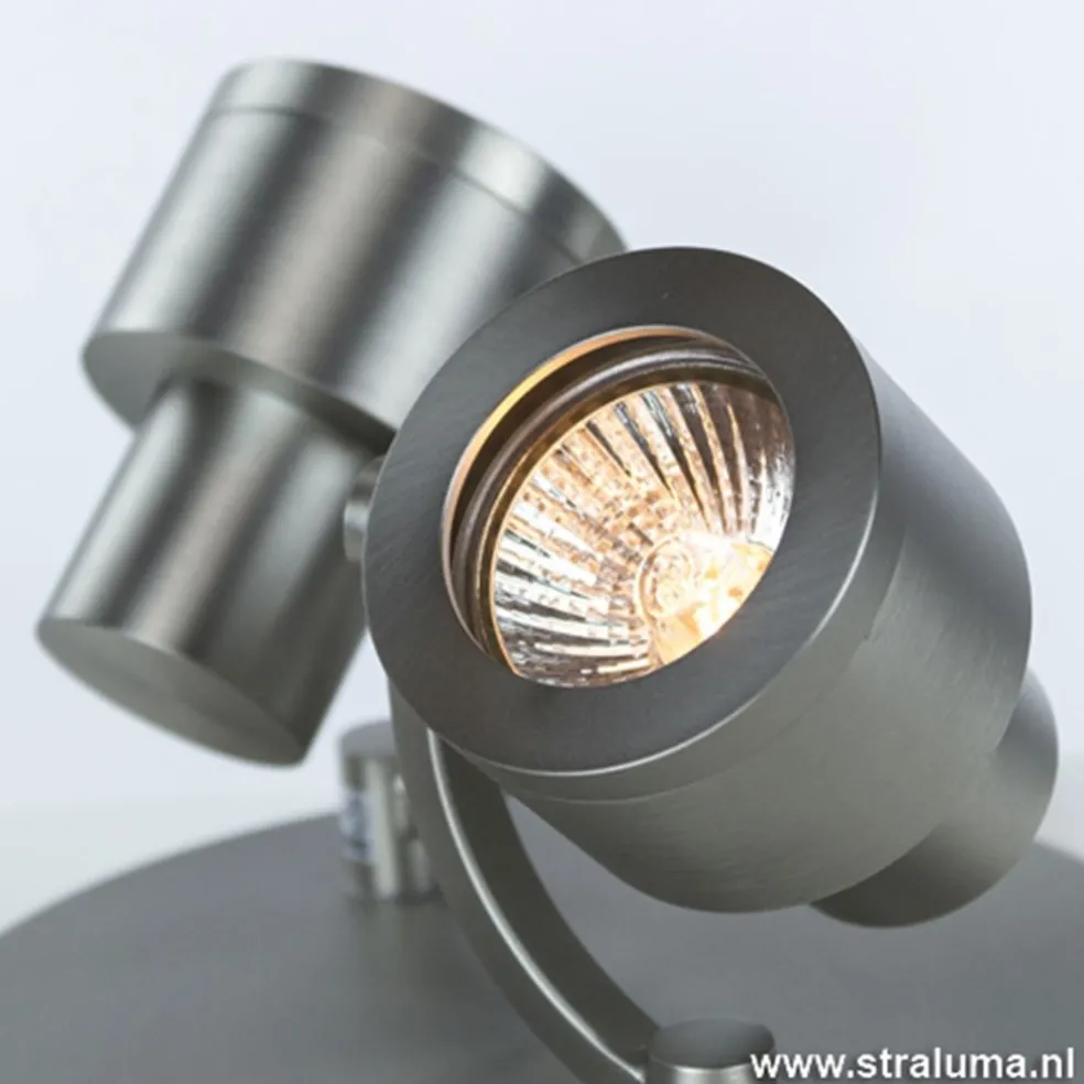 Shop Straluma Plafondspot 2-lichts rond nikkel gu10