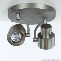 Shop Straluma Plafondspot 2-lichts rond nikkel gu10