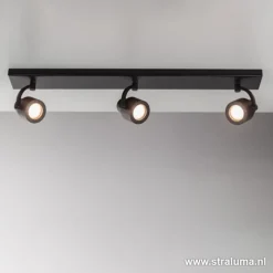 Sale Straluma Plafondspot mat zwart balk 3-lichts gu10