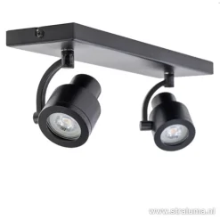 Hot Straluma Plafondspot mat zwart balk 2-lichts gu10