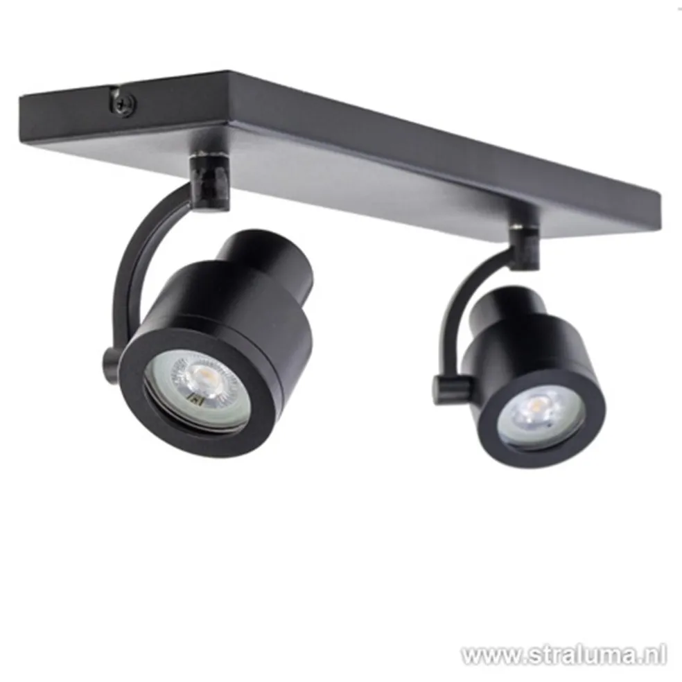 Hot Straluma Plafondspot mat zwart balk 2-lichts gu10