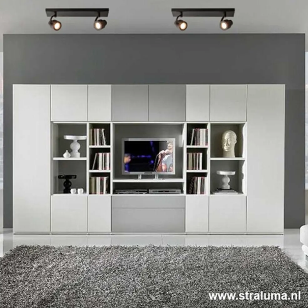 Hot Straluma Plafondspot mat zwart balk 2-lichts gu10