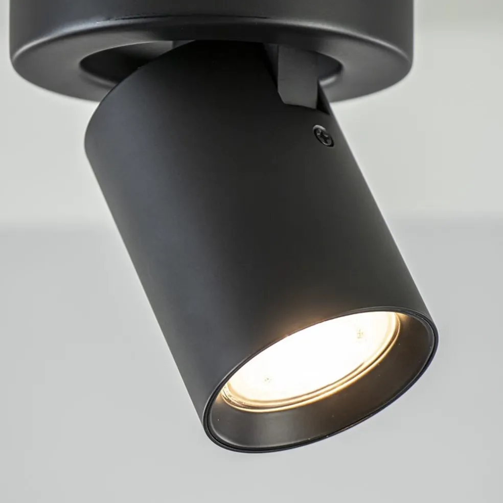 Discount Straluma Plafondspot Oliver enkel tube zwart gu10