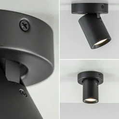 Discount Straluma Plafondspot Oliver enkel tube zwart gu10