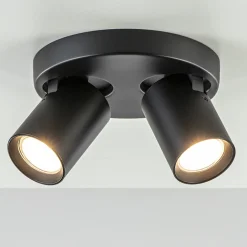 Store Straluma Plafondspot Oliver 2L rond zwart gu10