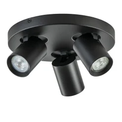 Cheap Straluma Plafondspot Oliver 3L rond zwart gu10