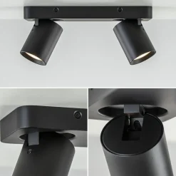 Hot Straluma Plafondspot Oliver 2L zwart balk+tubes