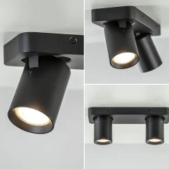 Hot Straluma Plafondspot Oliver 2L zwart balk+tubes
