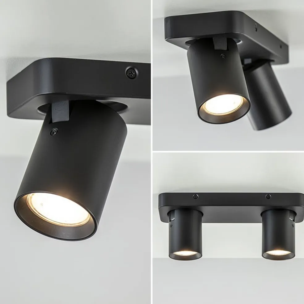 Hot Straluma Plafondspot Oliver 2L zwart balk+tubes