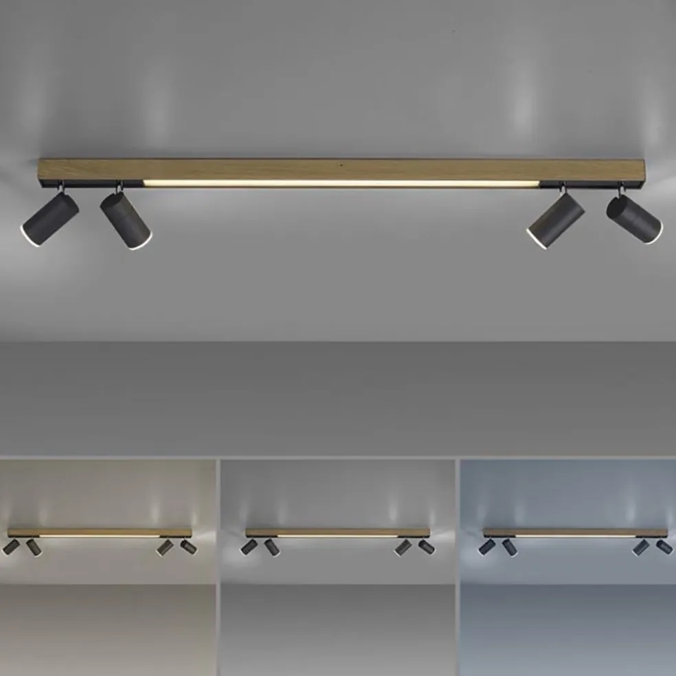 Best Straluma Plafondspot Pure Lines antraciet/hout cct