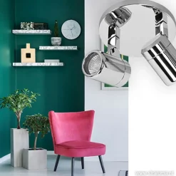 Clearance Straluma Plafondspot Rain 2l rond chroom IP44