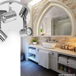 Sale Straluma Plafondspot Rain 3l rond chroom IP44