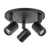 New Straluma Plafondspot Rain 3L rond zwart IP44