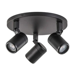 New Straluma Plafondspot Rain 3L rond zwart IP44