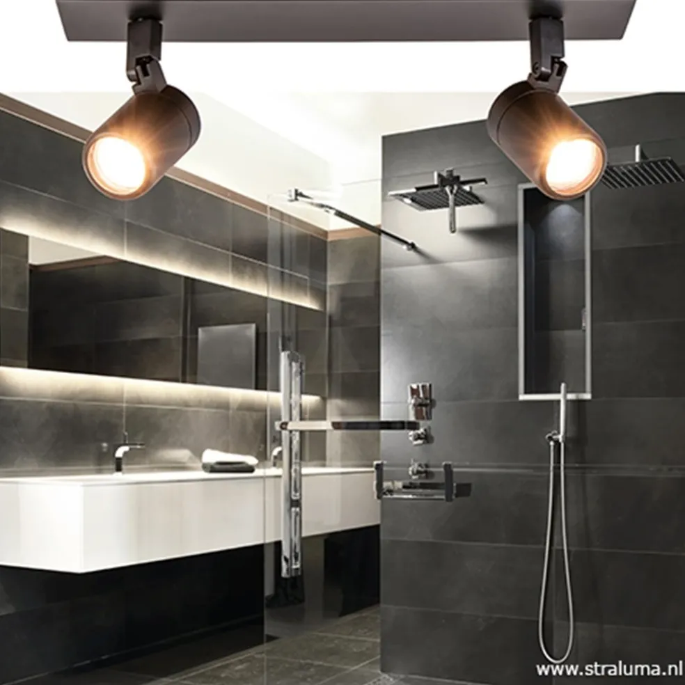 Best Sale Straluma Plafondspot Rain 2L zwart balk IP44
