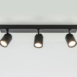 Discount Straluma Plafondspot Razza 3L balk zwart gu10
