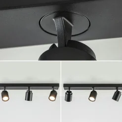 Discount Straluma Plafondspot Razza 3L balk zwart gu10