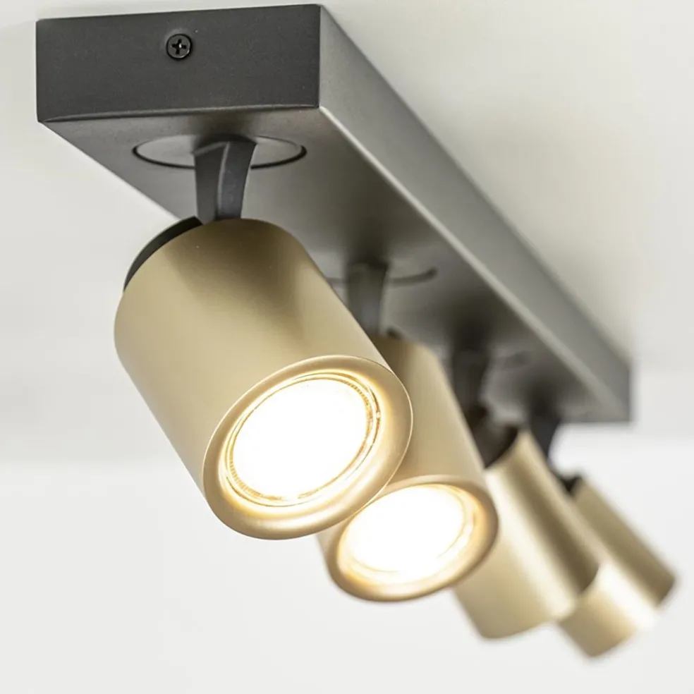 Fashion Straluma Plafondspot Razza 4L balk zwart/matgoud