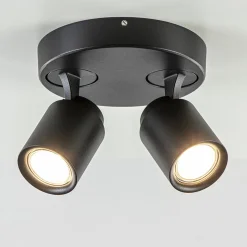 Shop Straluma Plafondspot Razza 2L rond zwart gu10
