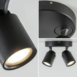 Shop Straluma Plafondspot Razza 2L rond zwart gu10