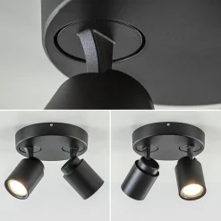 Shop Straluma Plafondspot Razza 2L rond zwart gu10