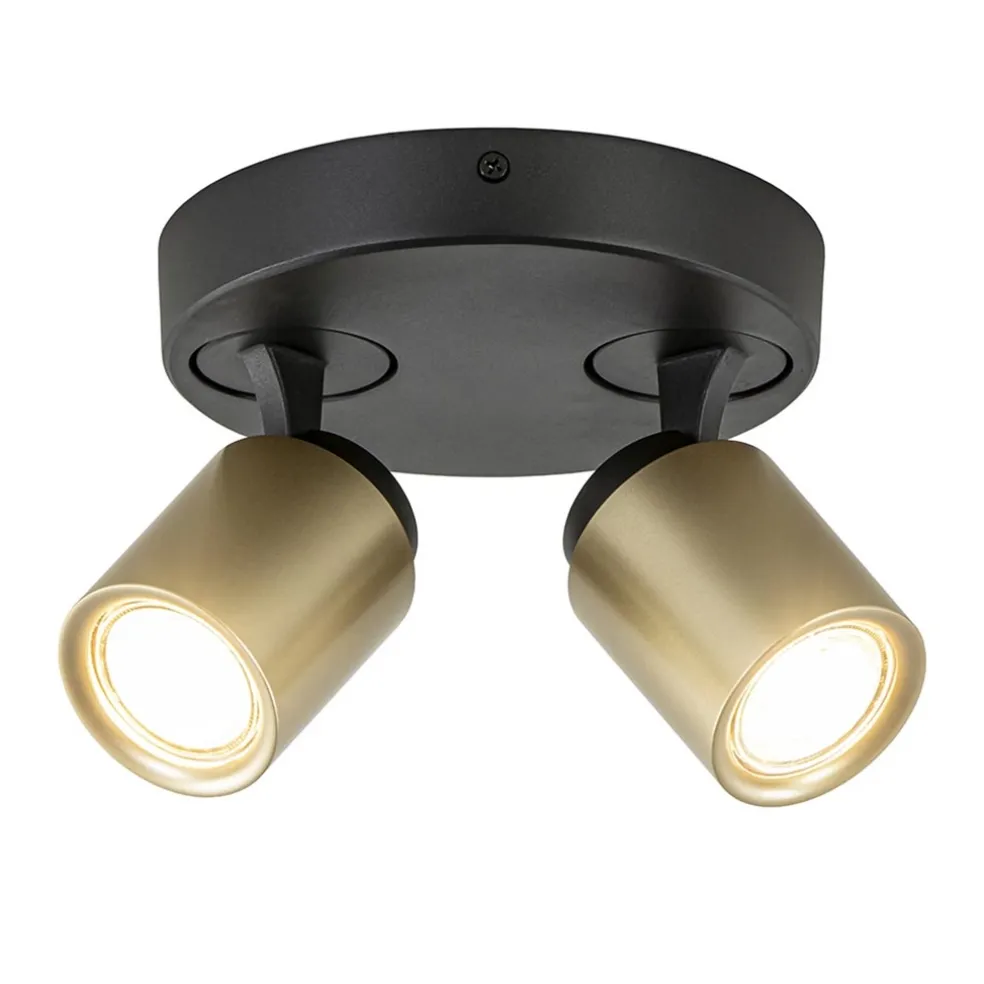 Store Straluma Plafondspot Razza 2L rond zwart/goud