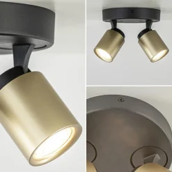 Store Straluma Plafondspot Razza 2L rond zwart/goud