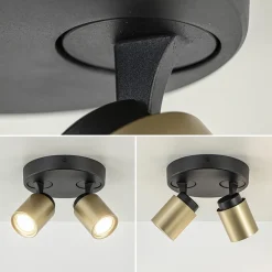 Store Straluma Plafondspot Razza 2L rond zwart/goud