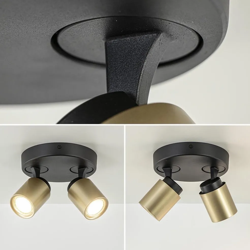 Store Straluma Plafondspot Razza 2L rond zwart/goud