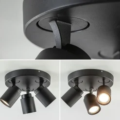 Flash Sale Straluma Plafondspot Razza 3l rond zwart gu10