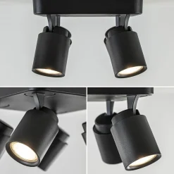Flash Sale Straluma Plafondspot Razza 4L vierkant zwart gu10