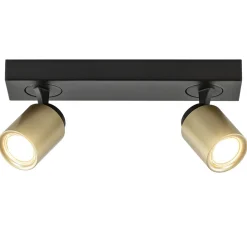 Hot Straluma Plafondspot Razza 2L zwart/goud