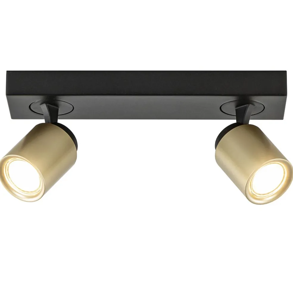 Hot Straluma Plafondspot Razza 2L zwart/goud