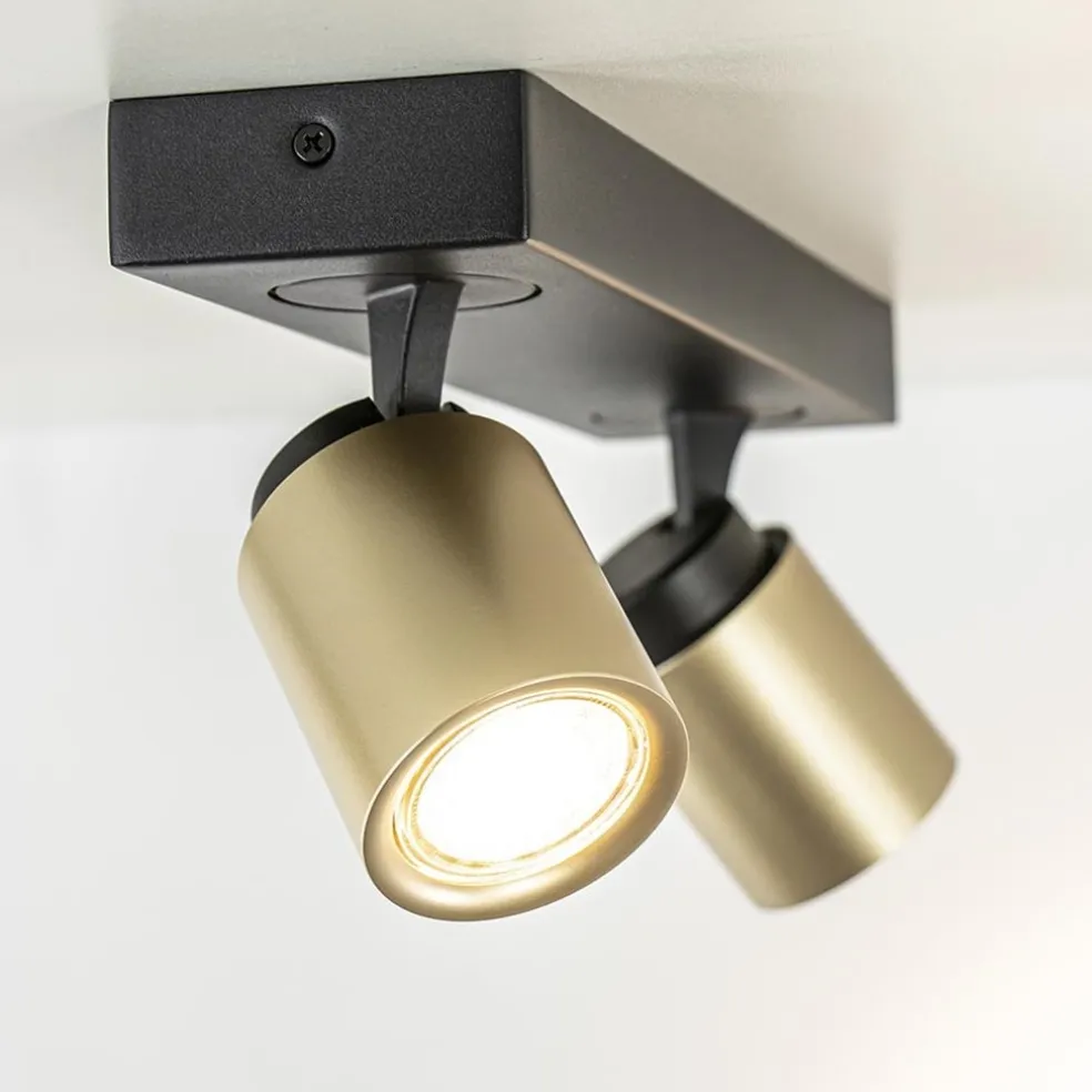 Hot Straluma Plafondspot Razza 2L zwart/goud
