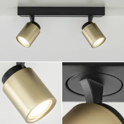 Hot Straluma Plafondspot Razza 2L zwart/goud
