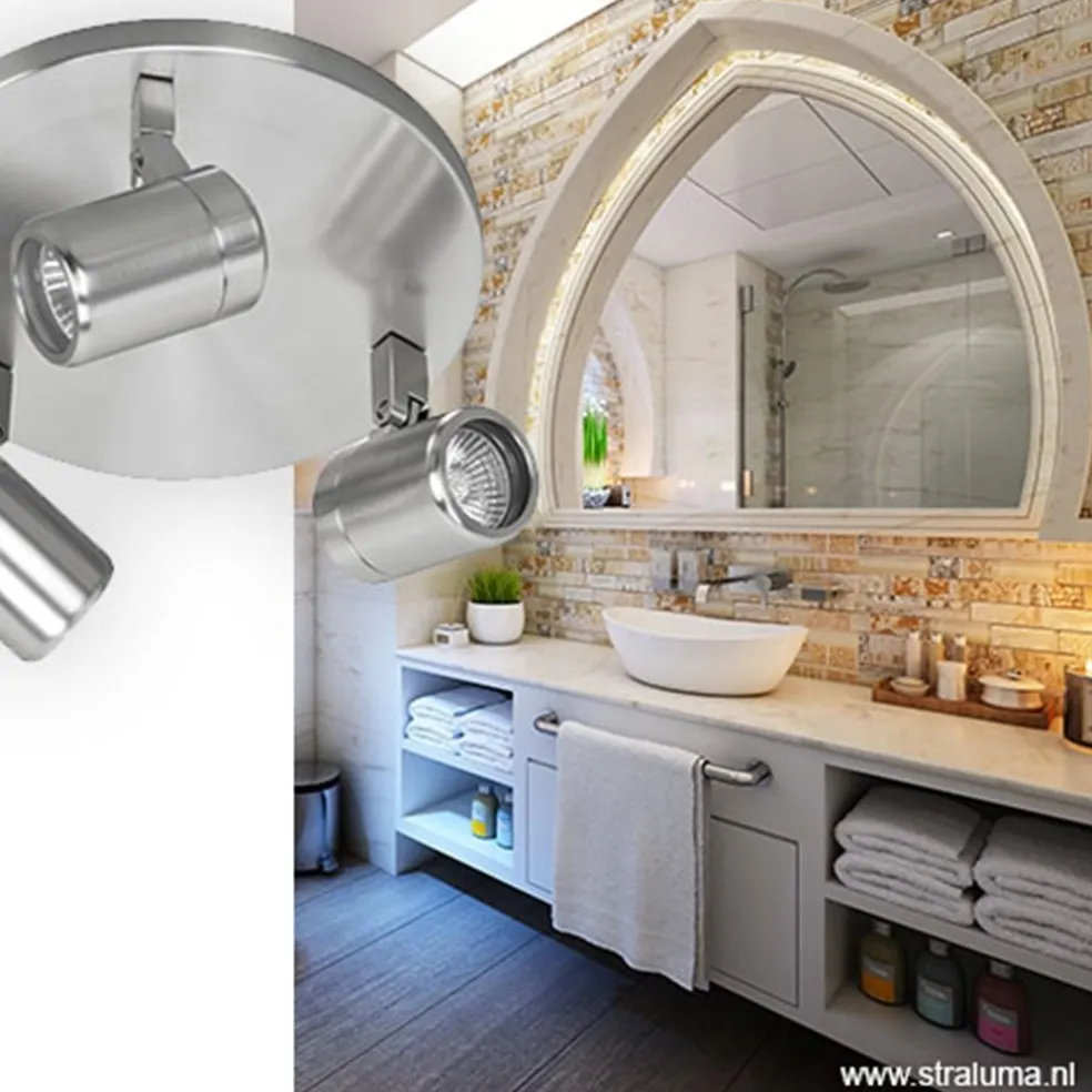 Flash Sale Straluma Plafondspot rond Rain 3-l nikkel IP44
