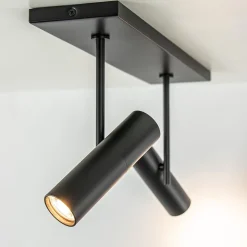 Shop Straluma Plafondspot Trend 2L balk zwart gu10mini