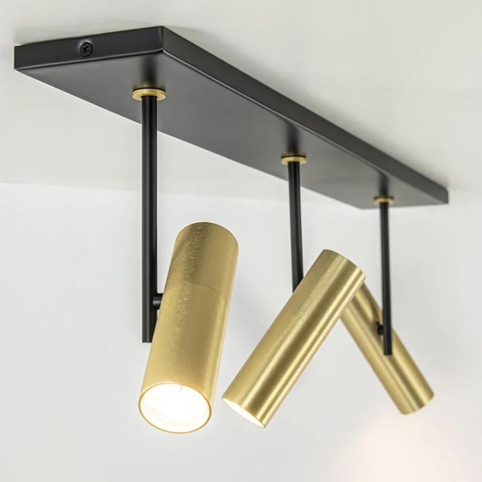 Sale Straluma Plafondspot Trend 3L zwart/goud gu10 mini