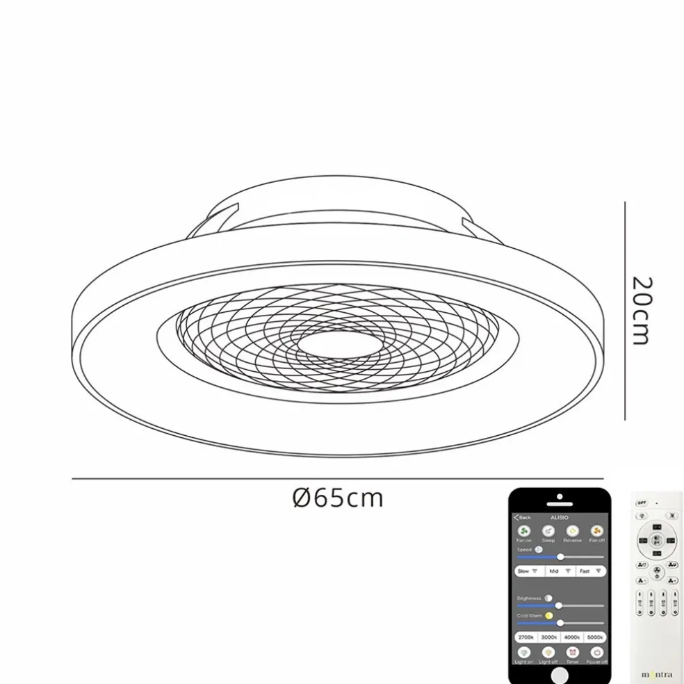 Best Sale Straluma Plafondventilator Tibet wit ab/app CCT