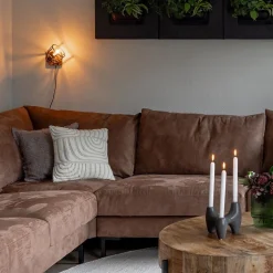 Discount Straluma Plafond/wandlamp Matrix zwarte korf met hout