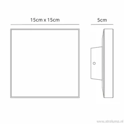 Sale Straluma Plafond/wandlamp square antraciet