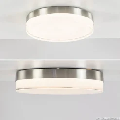 New Straluma **Plafonniere nikkel opaal IP44 3-step d